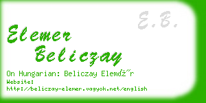 elemer beliczay business card